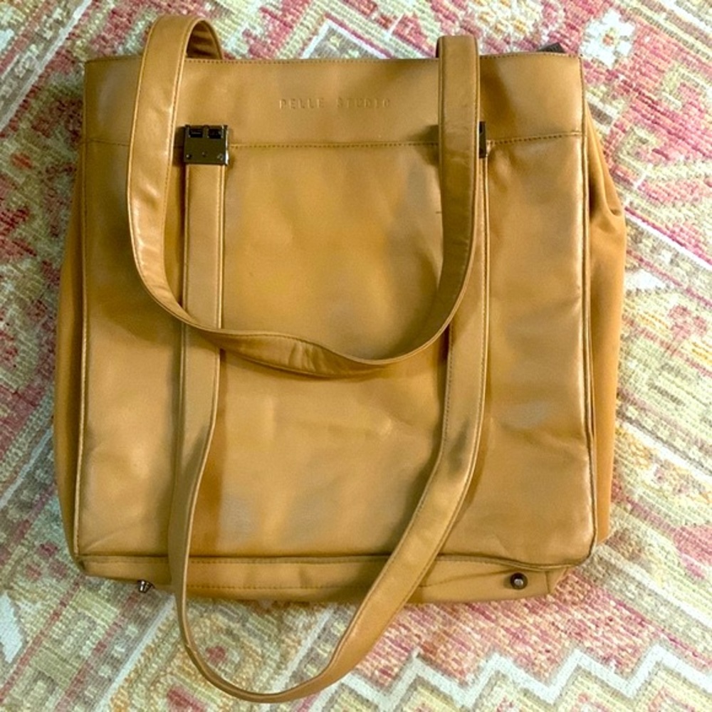 Wilson’s Leather, Pelle Studio Camel Leather Laptop/handbag w removable insert